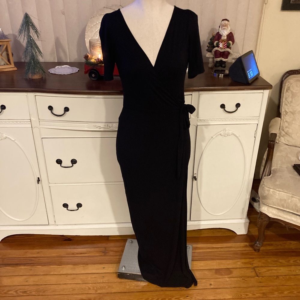 Ecote Black Maxi wrap Dress Medium